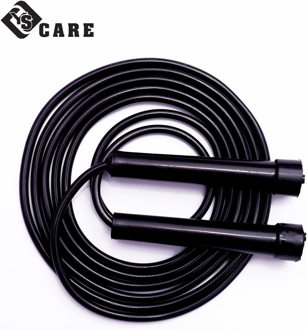 YSCARE Skipping Rope for Exercise Jump Rope Boxing Fitness Training Jumping Gym Workout Fat Burn for Men, Women and Kids 9Ft (Black) image number 4