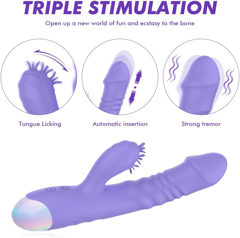 Thrusting Dildo Vibrator Adult Toys for Women - Sex Toys Dildos Rabbit G Spot Vibrator with 3 Fast Thrusting & 10 Vibration Modes, Silicone Clitoral Stimulator Adult Sex Toy for Women Couple image number 3