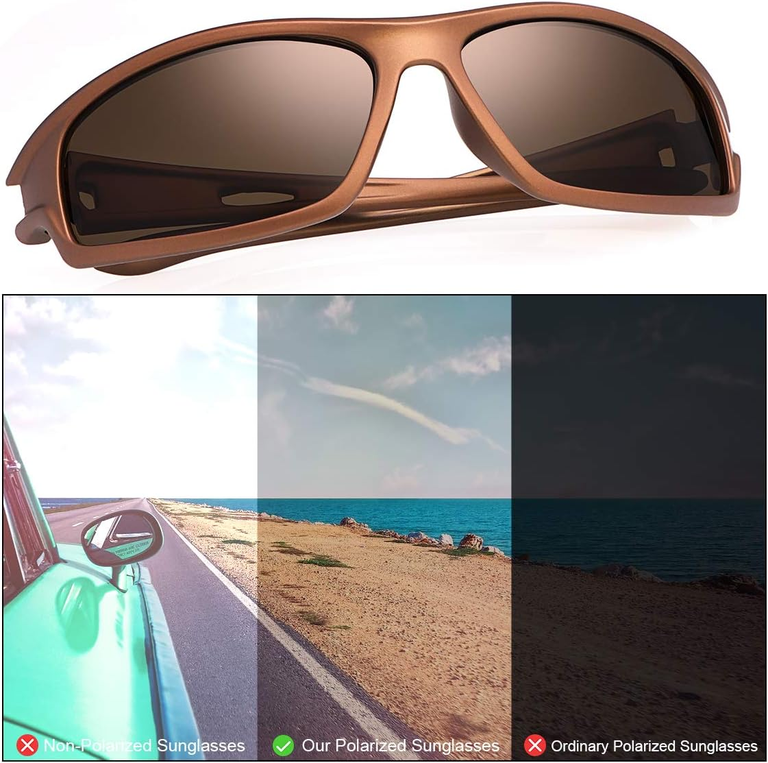 MIRYEA Polarized Sports Sunglasses for Men Women Cycling Running Driving Glasses image number 4