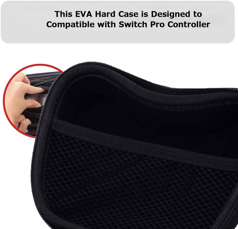 Switch Controller Case, Compatible with Nintendo Switch Pro Controller, Game Controller Holder Protective Cover Travel Storage Case Carrying Bag - Black image number 2