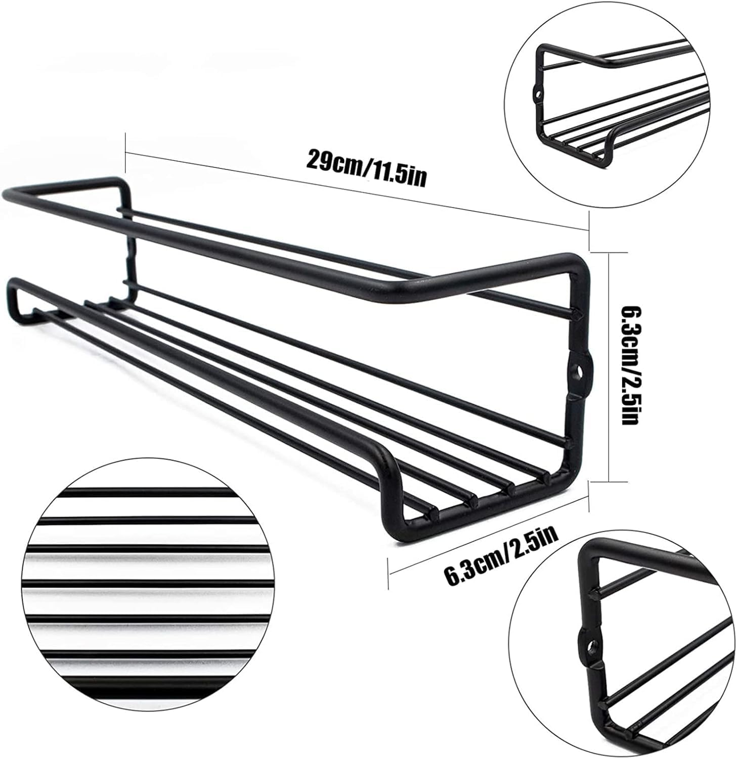 Menbyci Wall Spice Rack Organizer for Cabinet Door- 6 Tier Spice Rack Wall Mount with Adhensive Stickder & Screws - Screw Wall Mounted Spice Rack or Adhesive Hanging Spice Rack image number 2