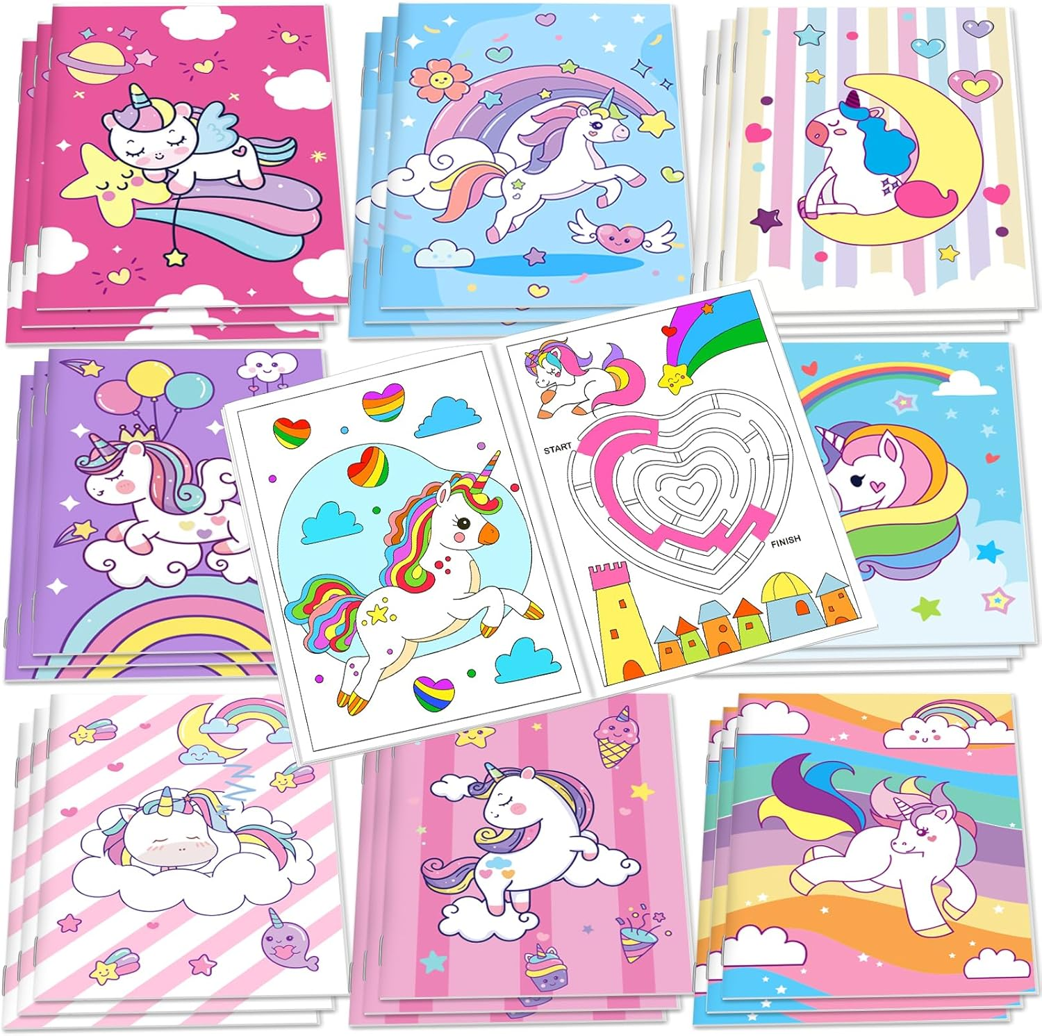 24Pcs Magic Horse Mini Coloring Books for Kids Party Favors Bulk Gift Small Art Unicorm Drawing Activity Book for Birthday Goodie Bags Stuffer Filler Holiday Kindergarten School Classroom Supplies image number 3