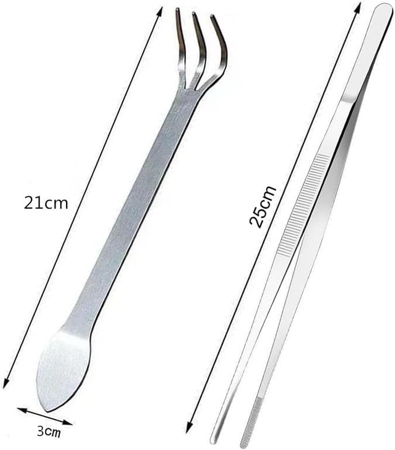 Bonsai Rake,Bonsai Tweezers,Garden Rake,Stainless Steel 3 Prong Root Pick Set,Ideal for Bonsai Care, Gardening, Removing Debris and Stones from Plants image number 3