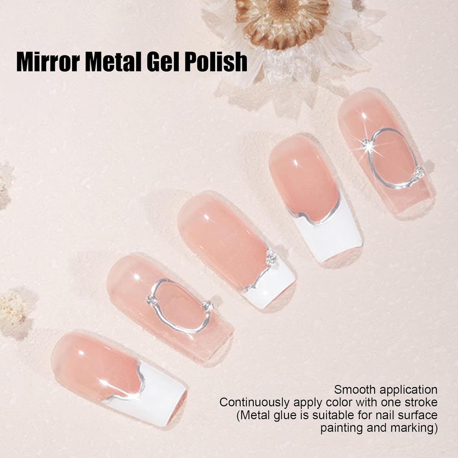 Metal Mirror Gel Liner - Glossy Metal Mirror Liner Gel Nail Polish - 10G Mother Wife Girlfriend Home Salon Manicure Tool for Travel, Dating image number 2