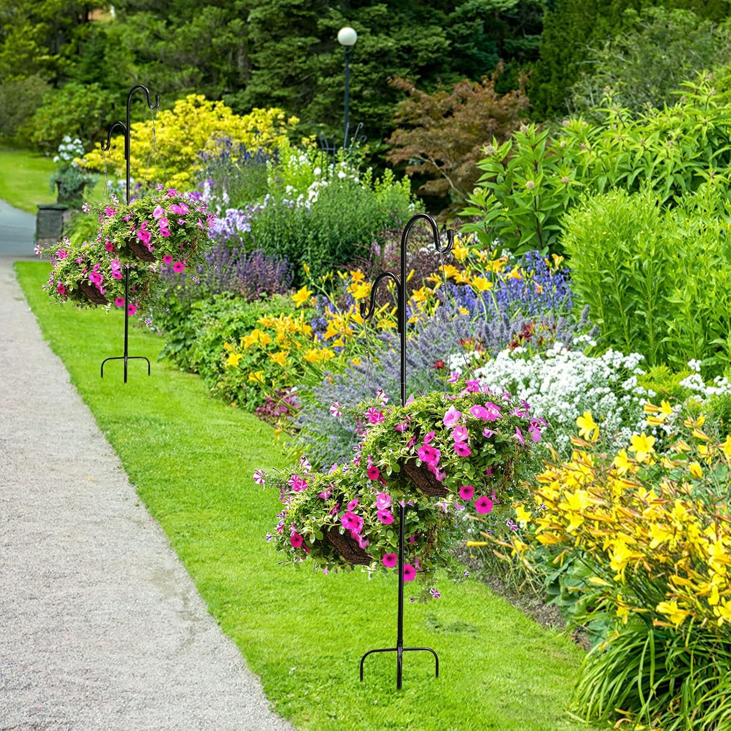 Shepherd Hook Decorative Hanging Hooks Heavy Duty Brackets Shepherds Hook for Bird Plants Racks Solar Lights Outdoor Decorative Lantern Hooks Outdoor Small Clothing Stainless Steel image number 1