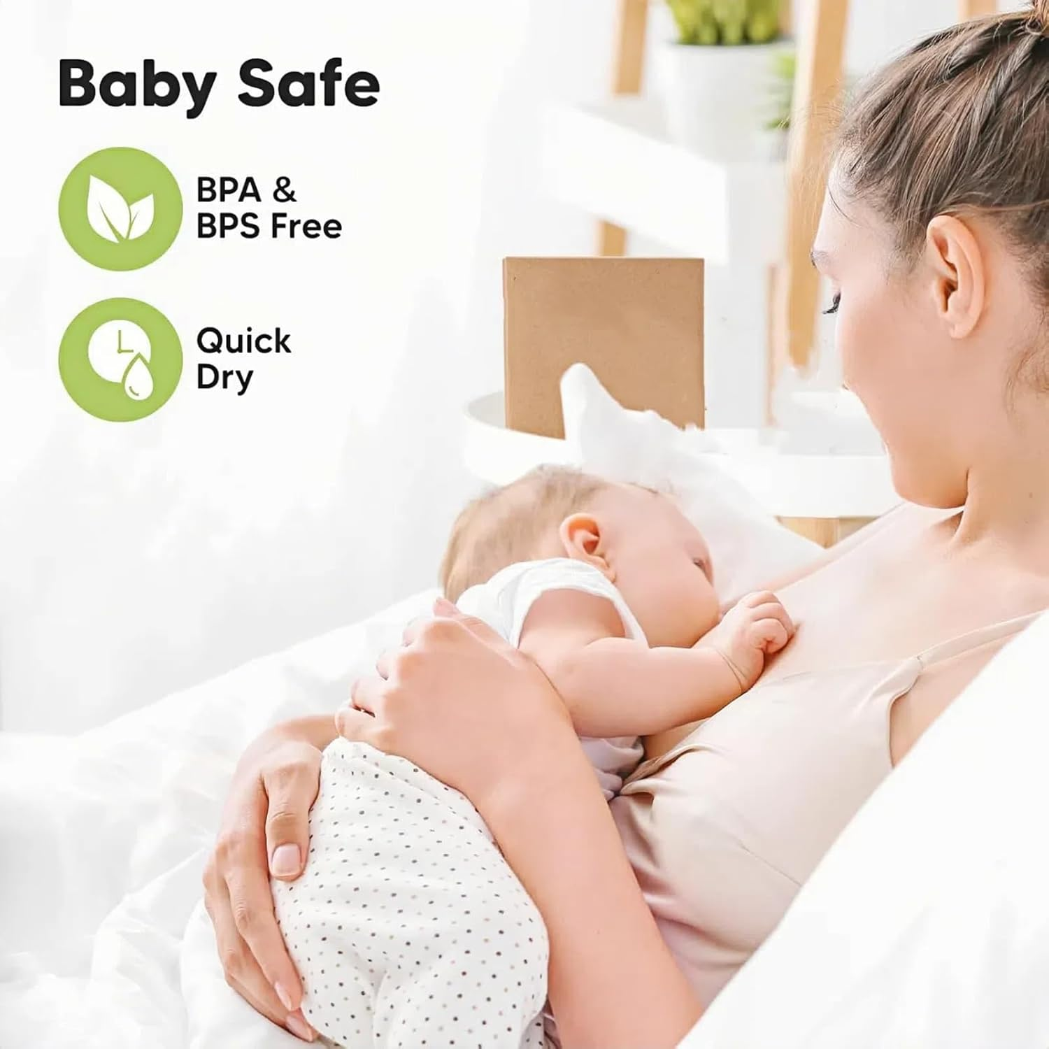 MILIOG 10PCS Reusable Nursing Pads, Organic Bamboo Breast Pads for Breastfeeding - Soft, Hypoallergenic, Leak-Proof Washable Pads with Waterproof Layer + Laundry & Storage Bags image number 3