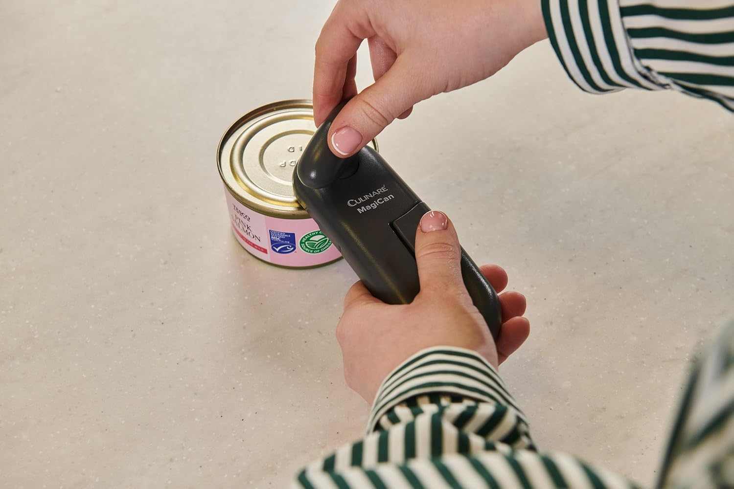 Culinare Magican Tin Opener, Grey, Plastic/Stainless Steel, Manual Can Opener, Comfortable Handle for Safety and Ease image number 1