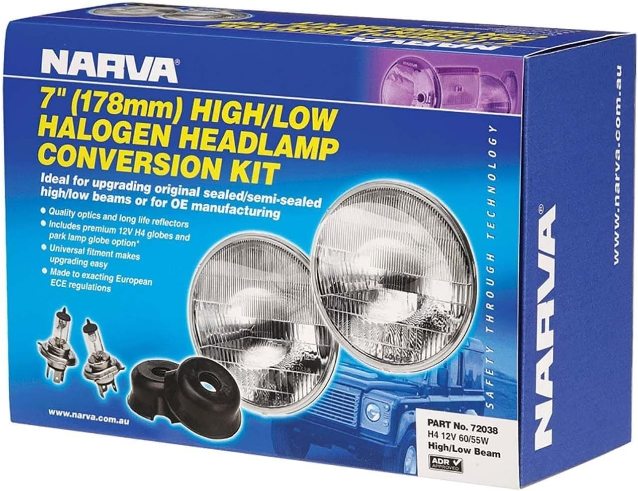Narva 12V 60/55W H4 High/Low Beam Halogen Headlamp Conversion Kit