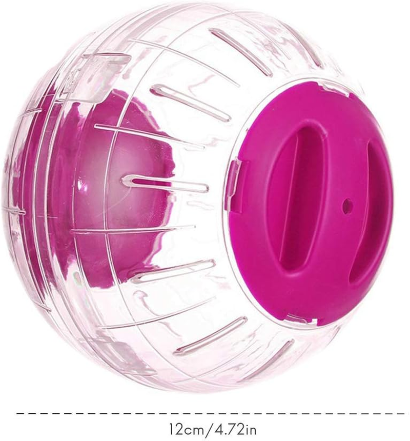 New Cute Hamster Running Ball 4.7 Inches, Crystal Ball for Hamsters,Small Silent Exercise Wheel, Small Animals Cage Accessories,Small Animal Pet Toys Ball,Mouse Ball (Pink) - Pink image number 2