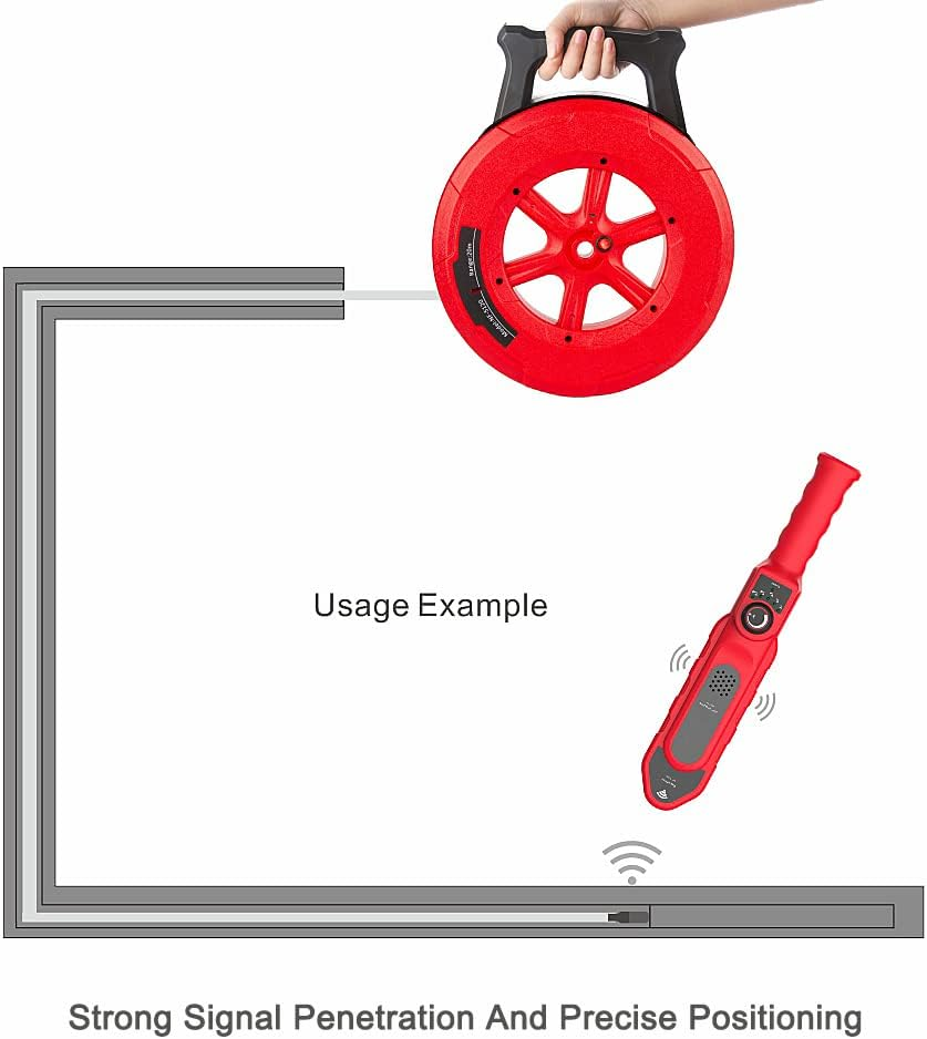 Pipe Blockage Detector, Water Pipe Locator Underground Diagnostic-Tool Wall Scanner Pipeline Blocking Clogging Scanner Plumbers Instrument for Metal PVC Water Pipes, 20M image number 4