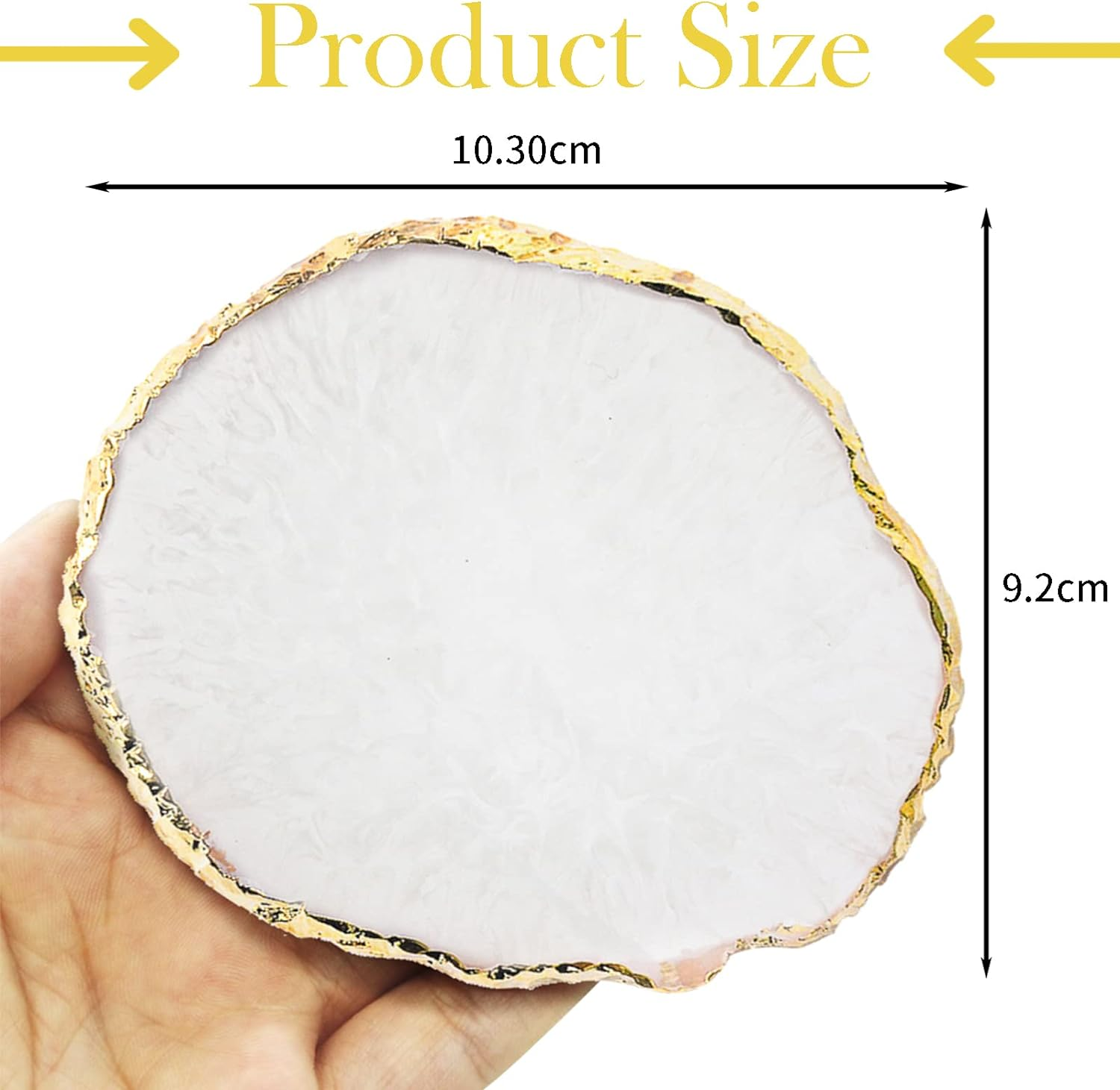 YUNAI Resin Nail Art Palette, Gold Edge Nail Art Painting Plate for Makeup, Nail Paint Palette Resin, Nail Tip Holder, Nail Art Display (White) image number 6