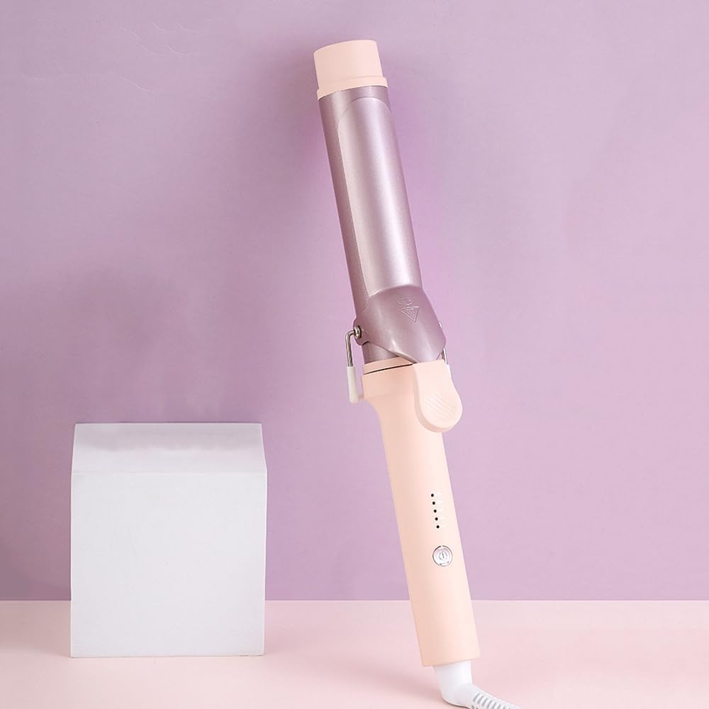Frafuo Hair Curling Wand-40Mm Wave Hair Curler-5 Temperature Adjustable Temperature Ceramic Crimper Hair Curling Iron for Short/Medium/Long Hair-Wave Curling Iron for 50 Mins Auto-Off, Pink-Purple image number 2