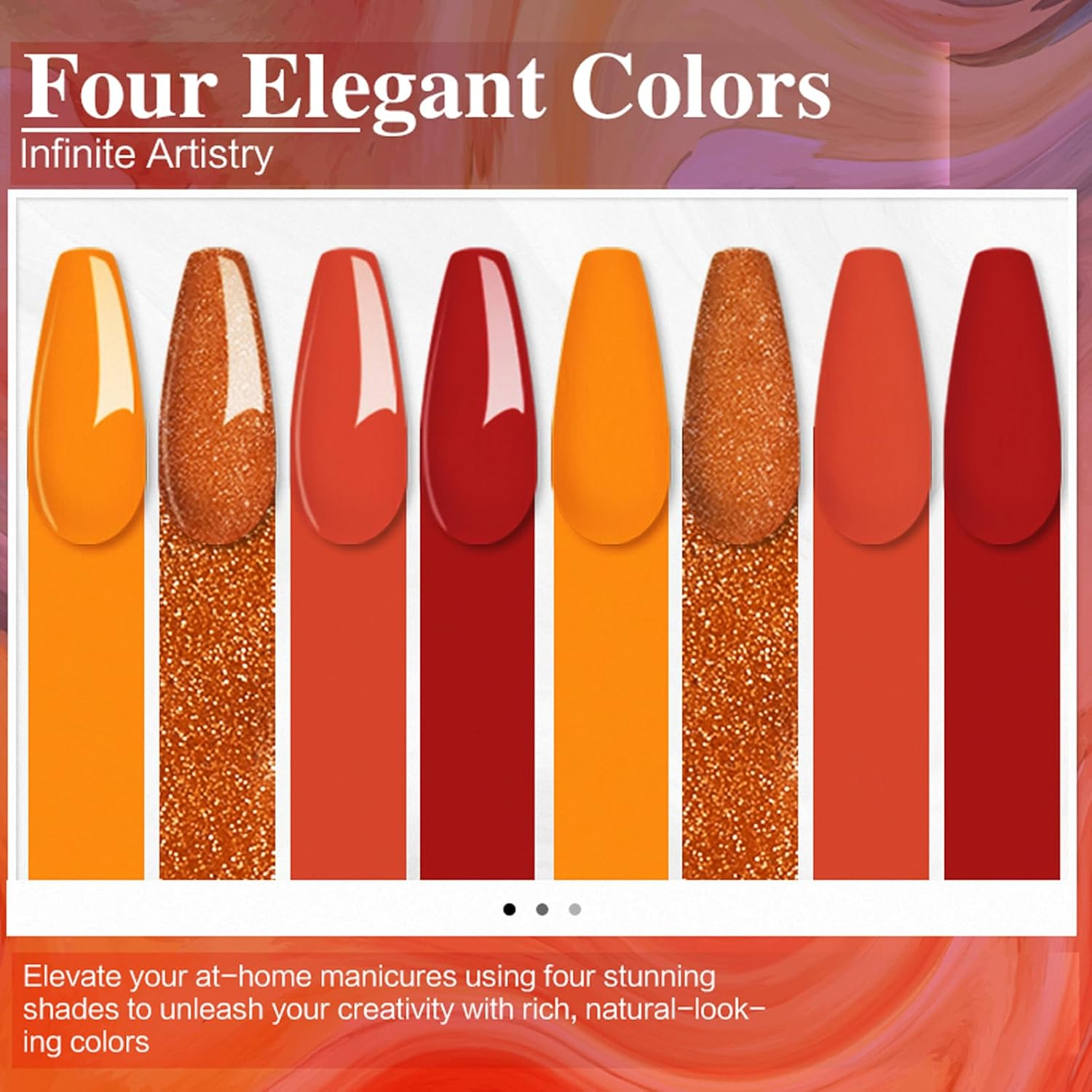 Powder Nail Dipping Kit,10G/0.35Oz Dip Powder Nail ,4Colors Dip Powder,Dip Powder for Nail ,Dip Nails Powder Starter Kit for Nail Art Manicure DIY Salon,No Nail/Led Nail Lamp Needed (Red) image number 6