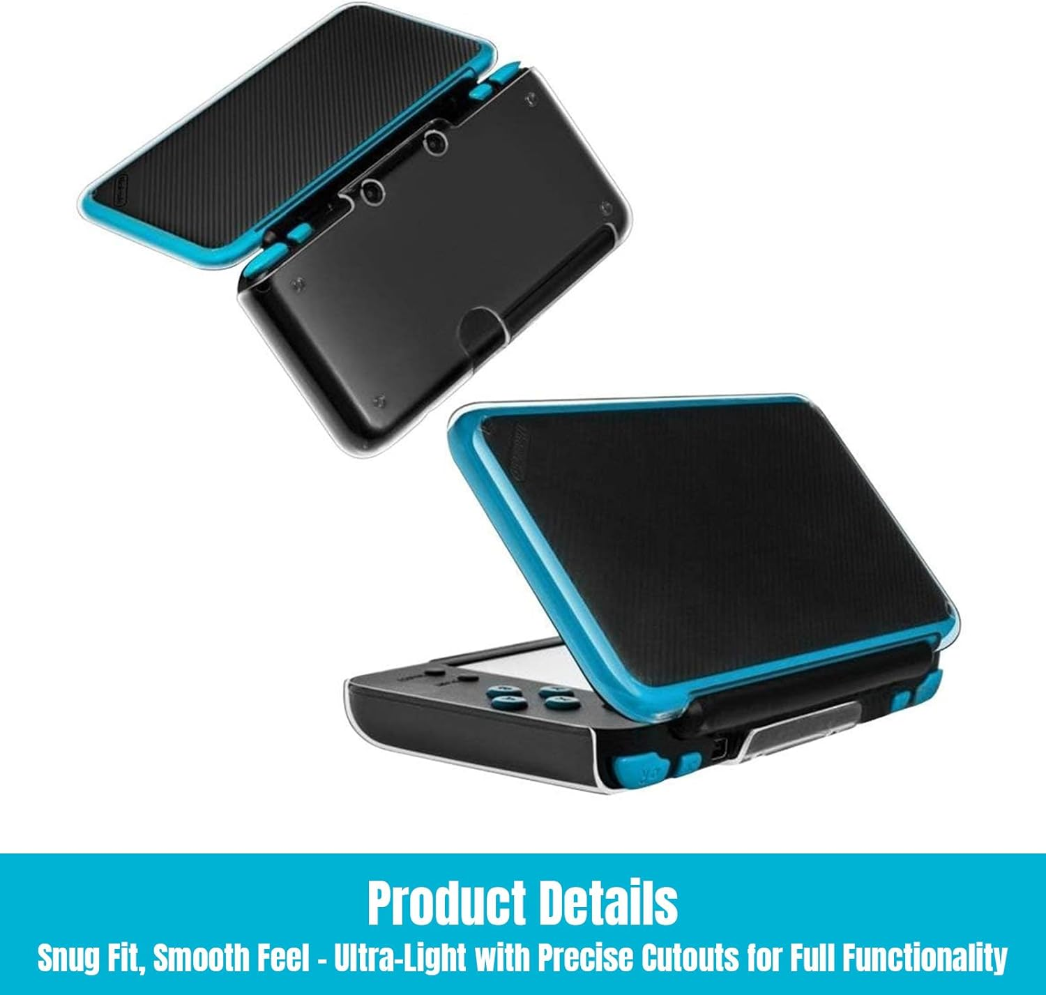 Tzylomirx Hard Case Compatible with Nintendo 2DS/2DS XL, with 2 Pcs Screen Protector, Anti-Scratch Crystal Clear Case, with Tempered Glass Protective Films for Top and Bottom Screen image number 4