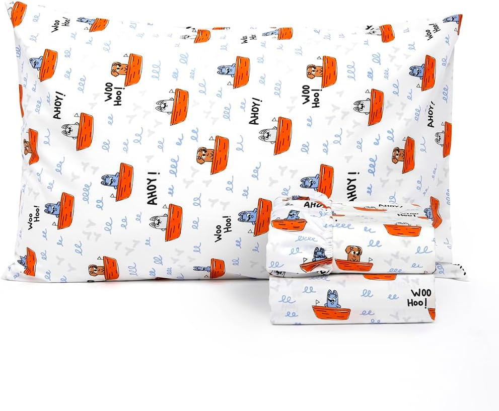 100% Cotton 210TC Salt Earth Kids Bedsheet, Twin Sheets Set for Toddler Bed, 3 Piece Bedding Set Including Flat Sheet, Fitted Sheet, and Pillowcase, Themed Cute Sheets for a Playful Kids Bed (Uni Fly)