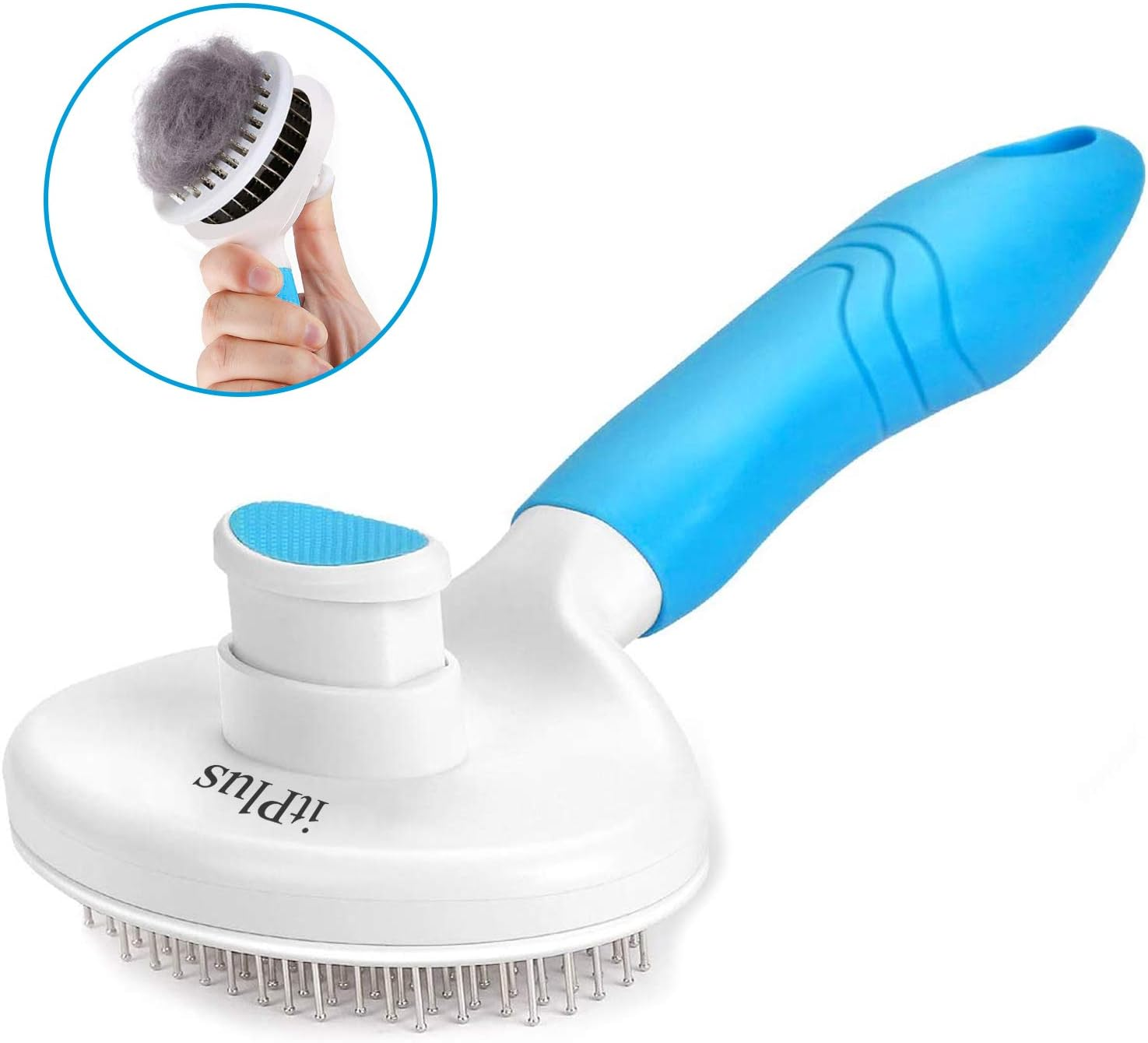 Cat Self Cleaning Slicker Brush, Pets Skin Friendly Grooming Brushes for Shedding Dogs Cats Hair Easy to Remove Loose Undercoat with Long or Short Hairs Pet Massage Tool All Hair Type - UPGRADED - Purple image number 2