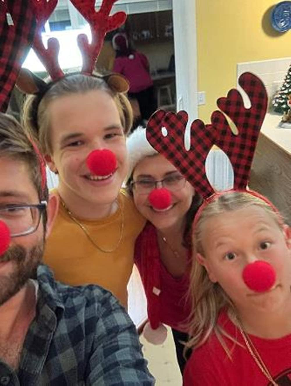 Heandi 12Pcs Foam Clown Nose Circus Party Halloween Costume Red Red 12PCS image number 3