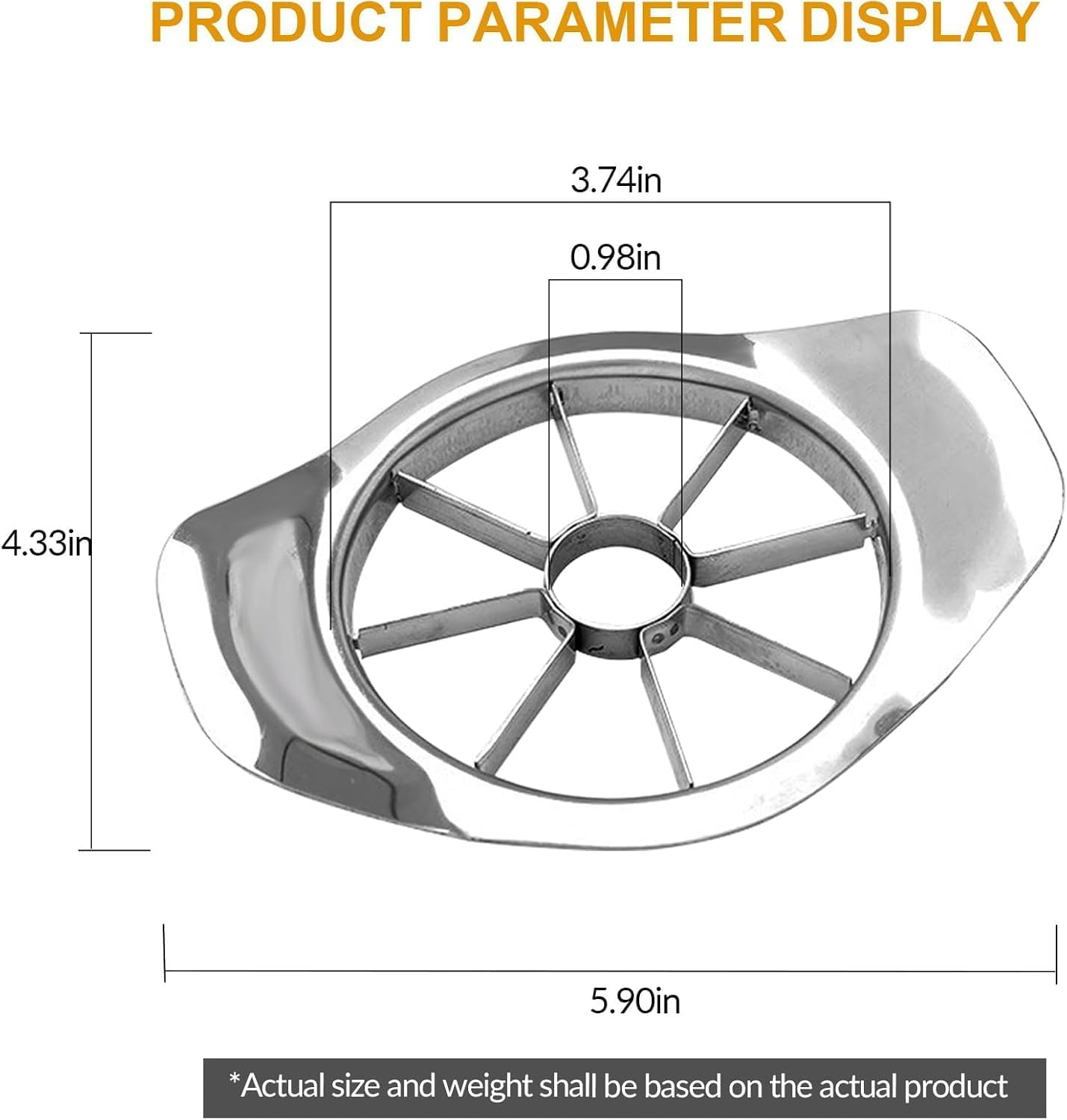 Stainless Steel Apple Slicer and Corer - 8 Blades Heavy Duty Extra Large Apple Cutter- Perfect for Apples, Pears, Pitaya - Easy Grip, Dishwasher Safe, Rust-Resistant, Durable Fruit Slicer (2PCS) image number 1