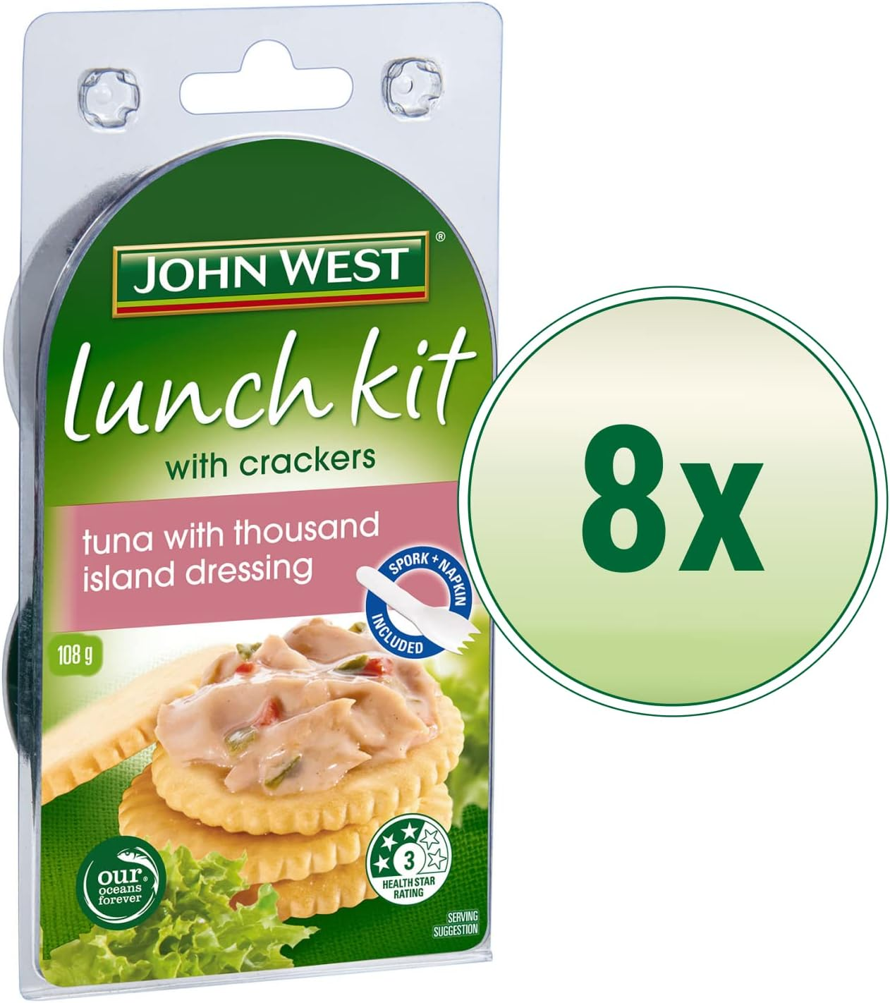 John West Tuna Thousand Island Dressing Lunch Kit with Cracker 8 X 108 G image number 4