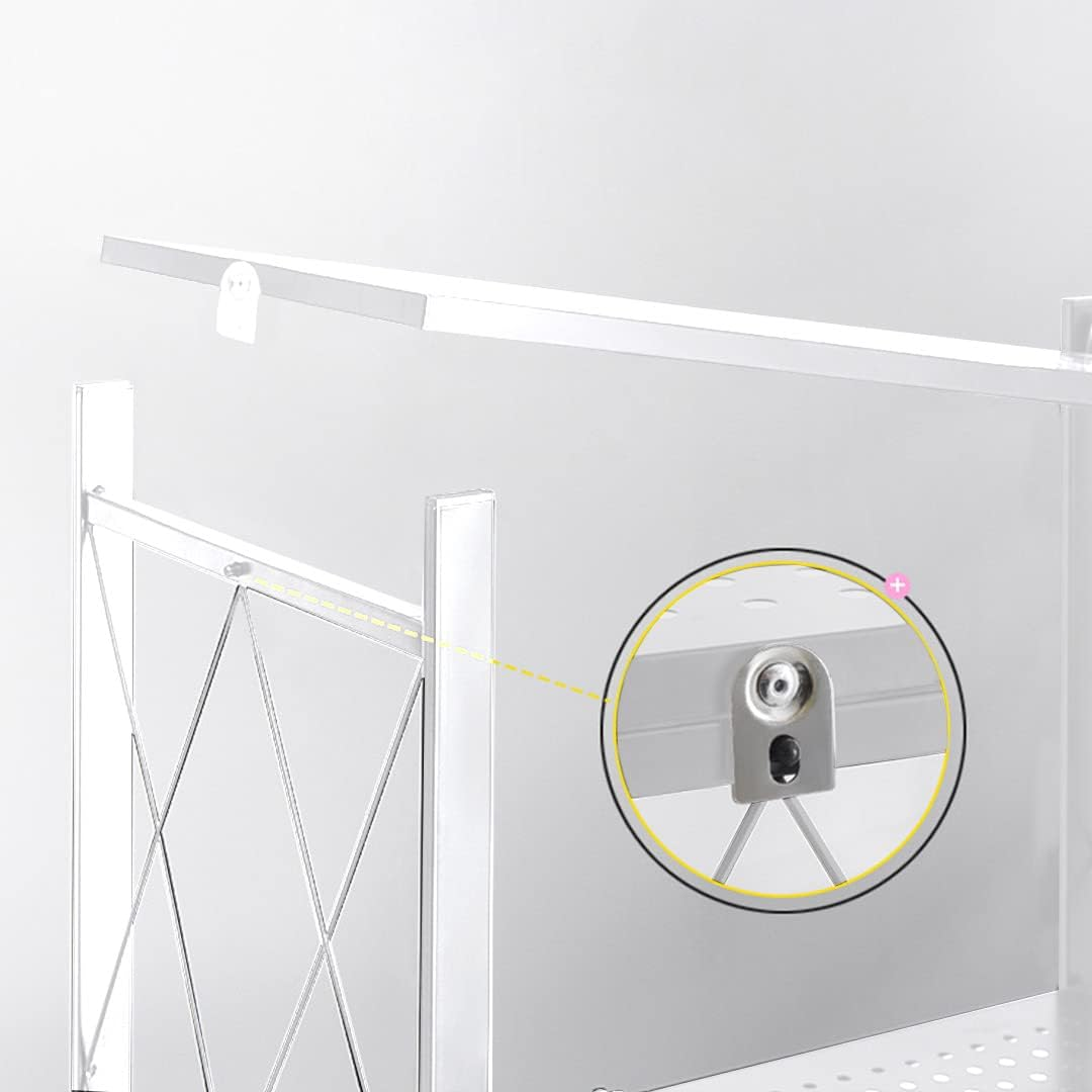 SOGA 2X 5 Tier Steel White Foldable Kitchen Cart Multi-Functional Shelves Portable Storage Organizer with Wheels image number 6