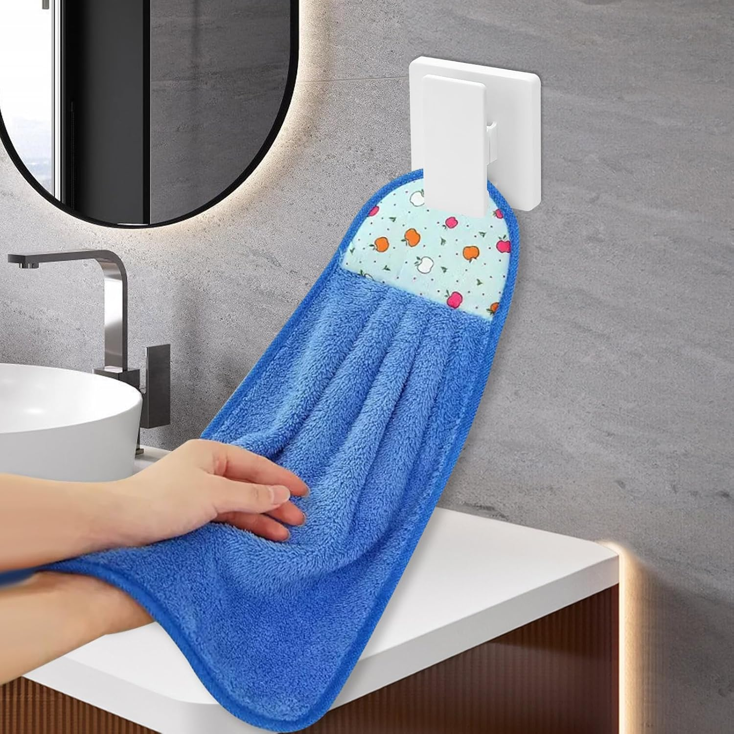 Huakaile 6 Pieces Large Self Adhesive Clips for Hanging Hooks No Drilling, Sticky Clips anti Slip Towel Holder, Removable ABS Adjustable Spring Quilt Wall Hangers for Bathroom Home (White) image number 4