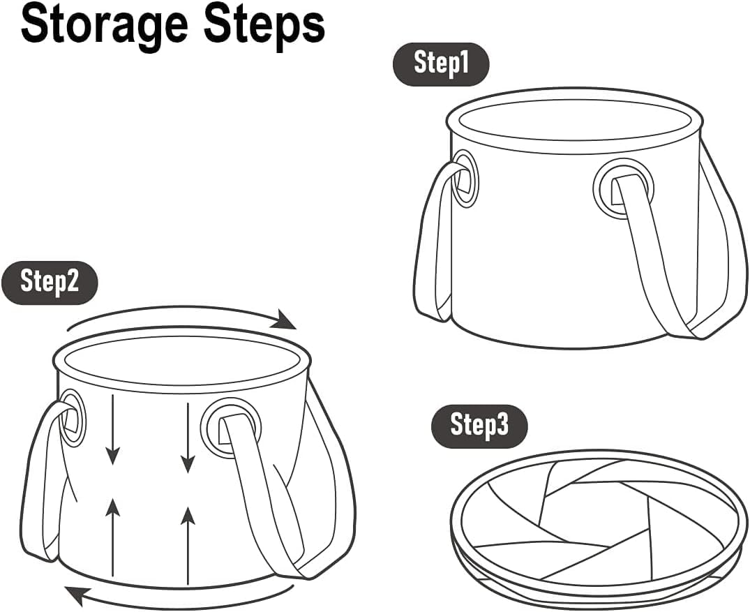 Collapsible Bucket with Handle &ndash; 2.64 Gallon (10L) Folding Water Container for Camping, Fishing, Travel, & Gardening image number 1