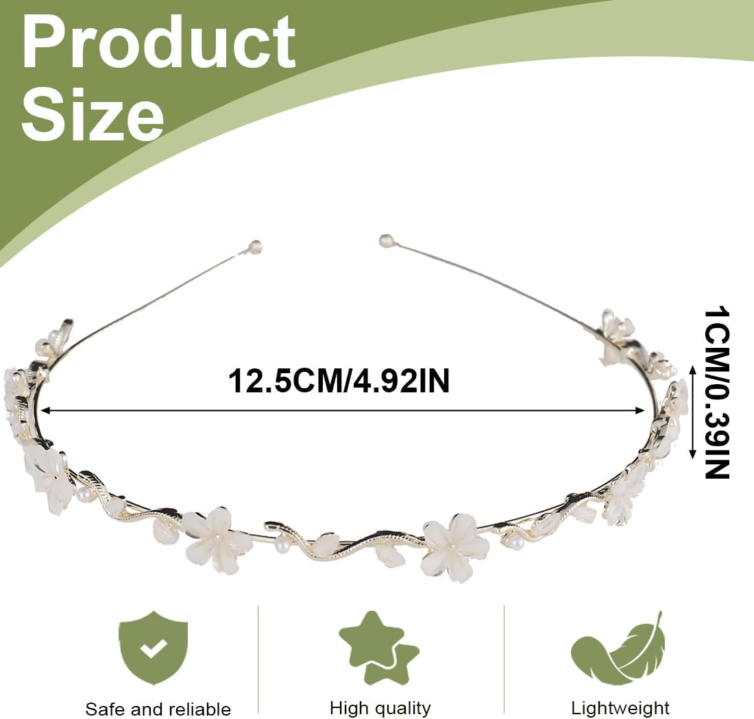 ZORVUJI Hair Accessories Communion Girls Silver Flowers Headband Wedding Bridal Headpiece First Communion Festive image number 4