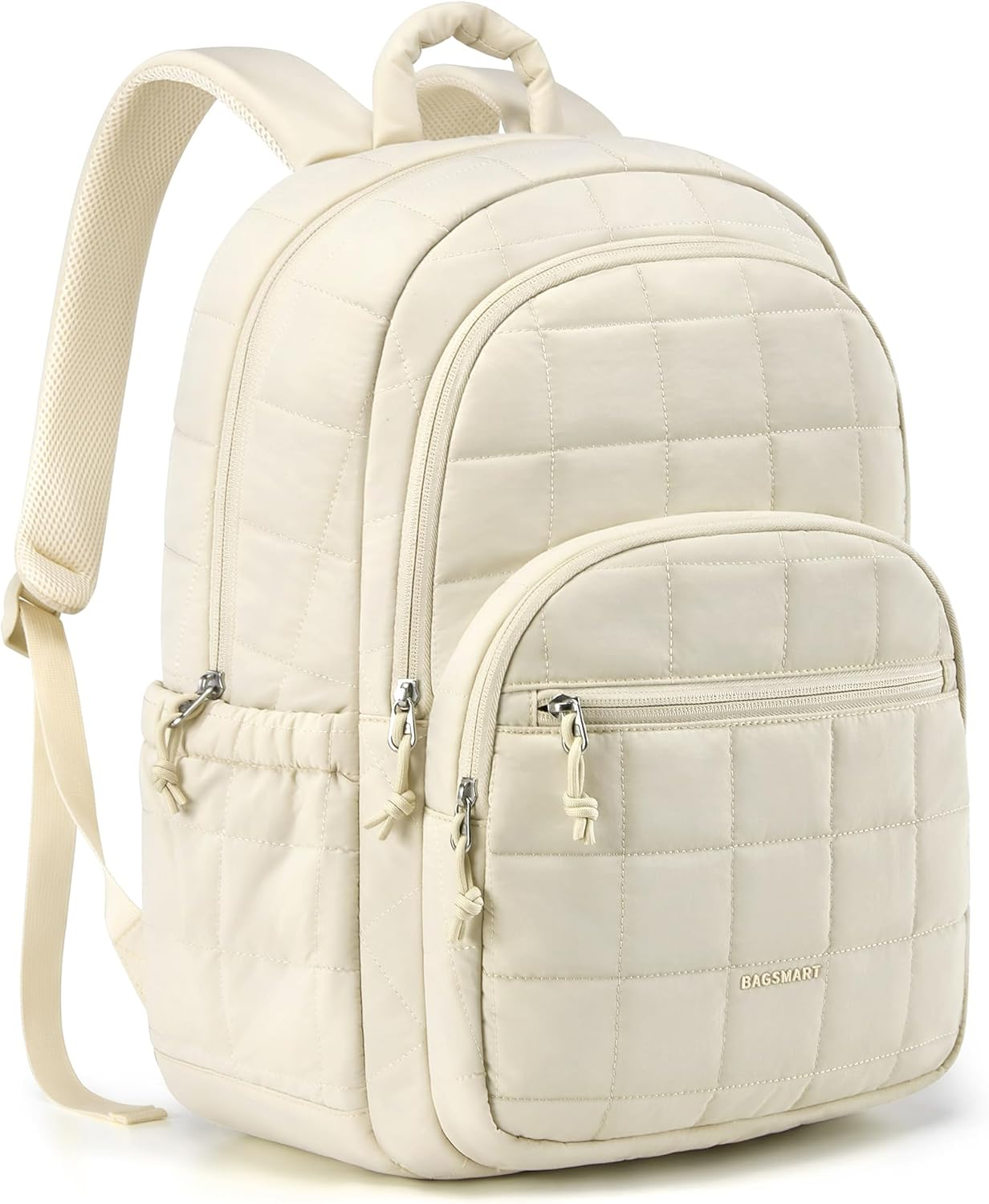 BAGSMART College Laptop Backpack, Travel Laptop Backpack for Women, Quilted Casual Daypack