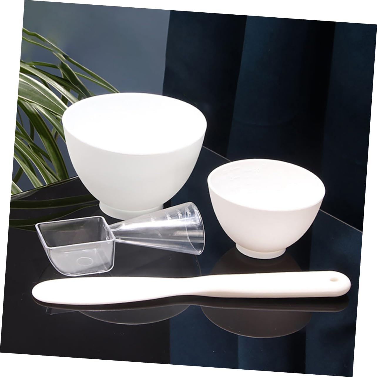 Healeved 5Pcs Silicone Mask Mixing Bowl DIY Mask Bowl Facial Beauty Salon Tool Mixing - Green image number 5