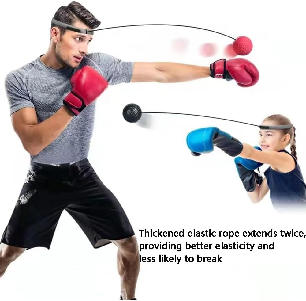 Boxing Reflex Ball Set &ndash; 3-Pack Punching Balls with Adjustable Headband, Improve Speed, Reaction, Hand-Eye Coordination for Training or Fitness