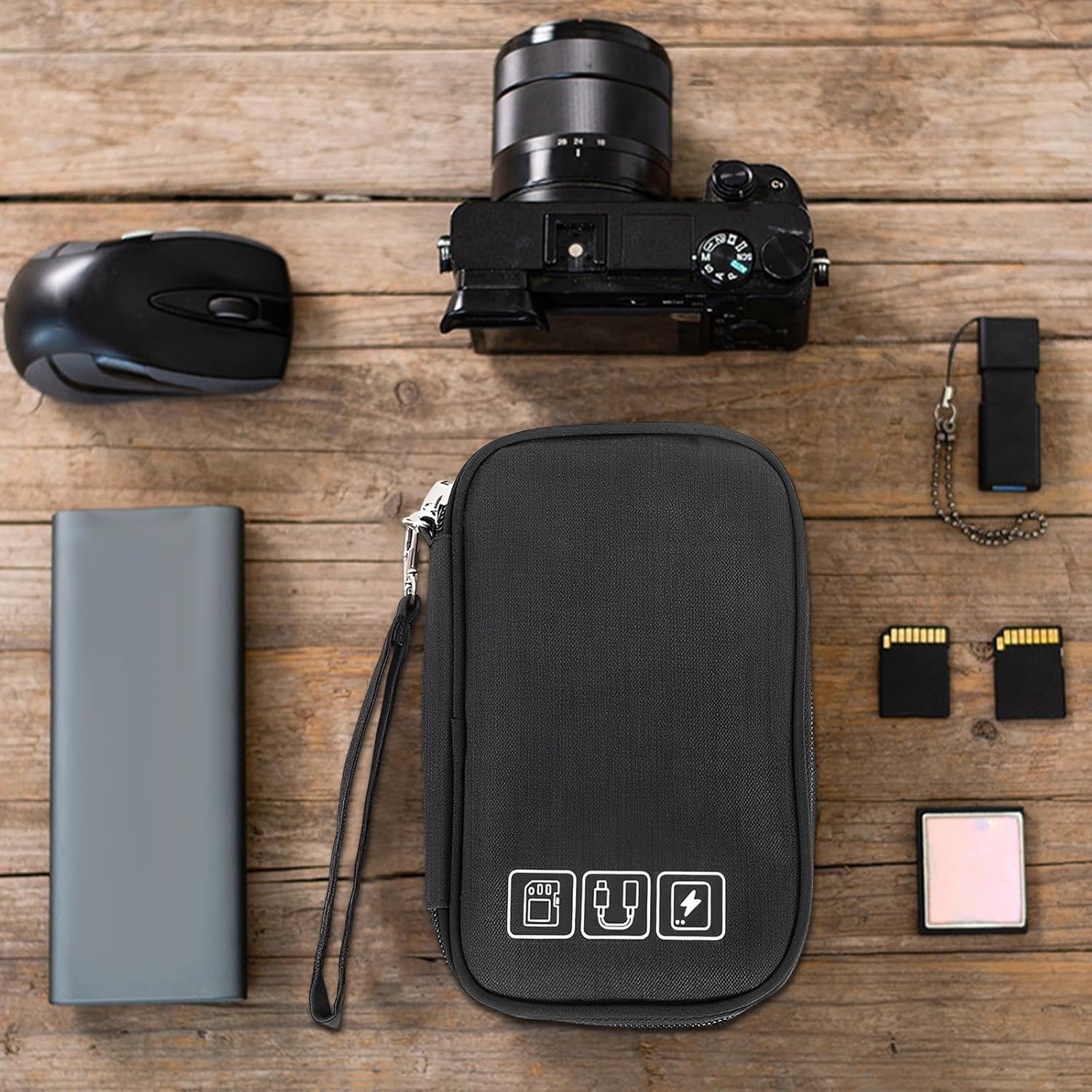 Rdjeokf Travel Cable Organizer Bag, Cable Tidy Storage Box Pouch, Travel Gadget Cables Electronics Organiser Accessories Bag, Portable Tech Gear Bag, for Cable, Cord,Charger image number 5