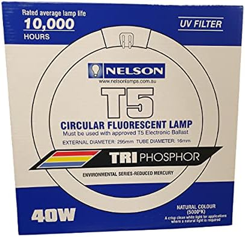 Nelson Triphosphor Fluorescent T5 Circular Lamp, 40W, 4200K