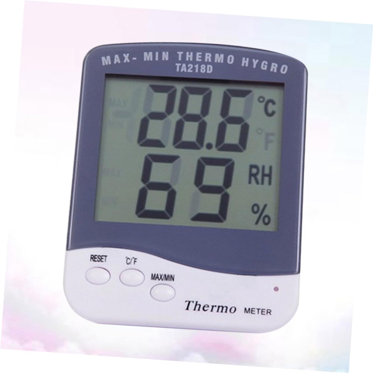 Totority Digital Large Screen Temperature and Humidity Meter TA218D Indoor Moisture and Temperature Measuring Tool Hygrometer LCD Display without Battery, White, Suitable for Home And image number 1