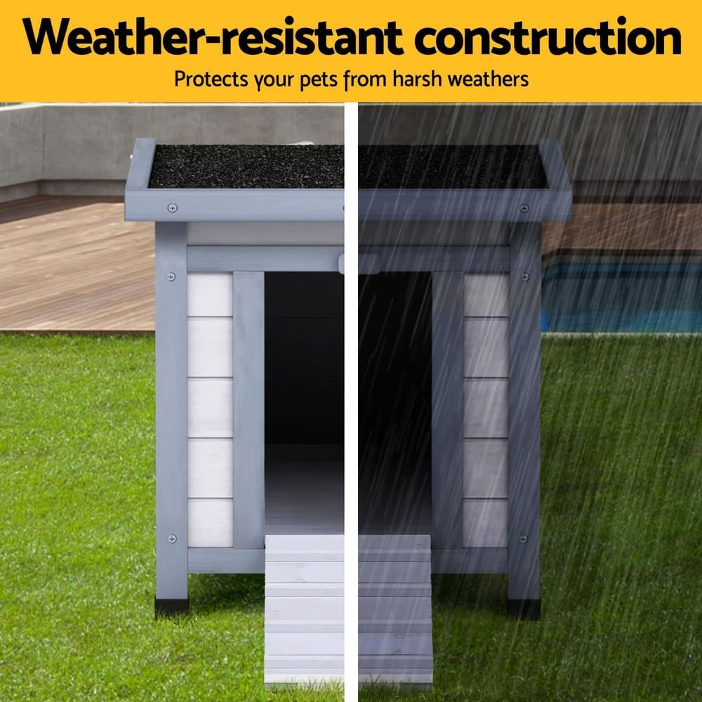 I.Pet Rabbit Hutch Outdoor Cat House Wooden Shelter Condo Small Enclosure Indoor