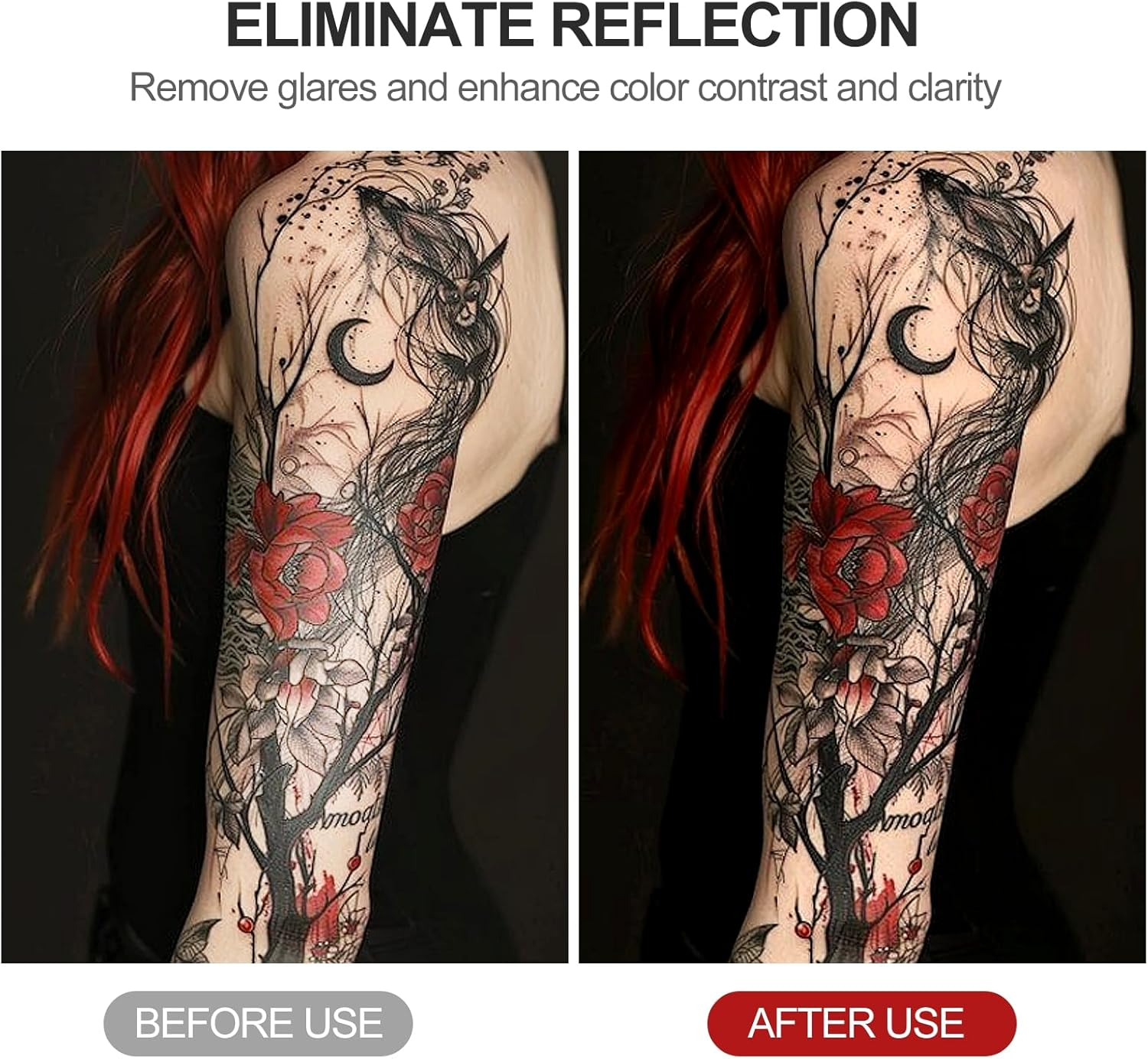 Tattoo Light Kit with 120LED and CPL Filter Polarized Len, Tattoo Equipment & Supplies, Compatible with Iphone, Selfie Light with Phone Clip&Tripod, Tattoo Lighting Lamp Food Photography Remove Glare image number 2