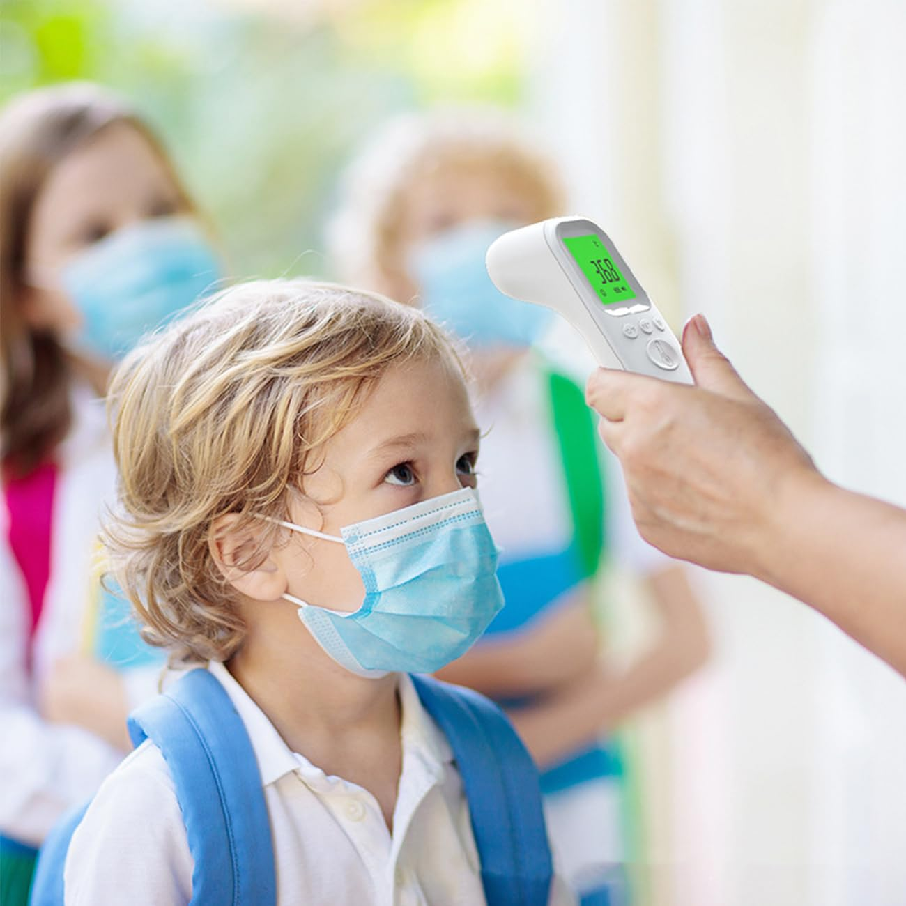 IGGDOQI Touchless Baby Thermometer, Infrared Forehead and Ear Thermometer, Medical Temporal Thermometer for Adults, Kids, Babies, LCD Screen, Memory Stroage and Fever Alarm(Not Include Any Battery) image number 4