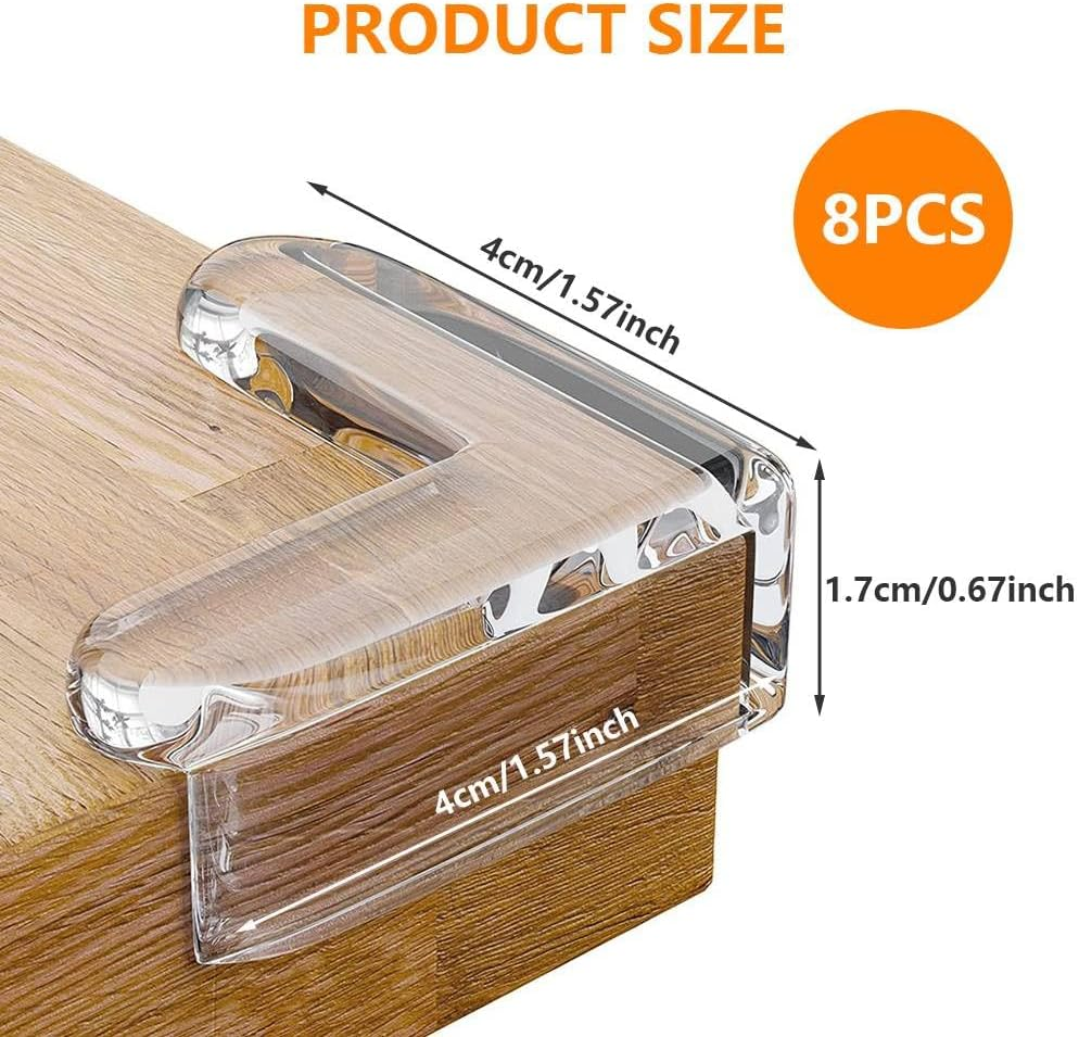 Corner Protectors for Kids,Baby Proofing Corners Safety Table Corners Guards, Edge Protector,Transparent Anti-Collision Corner for Sharp Furniture Cooners(8 Count (Pack of 1) L-Shaped) image number 4