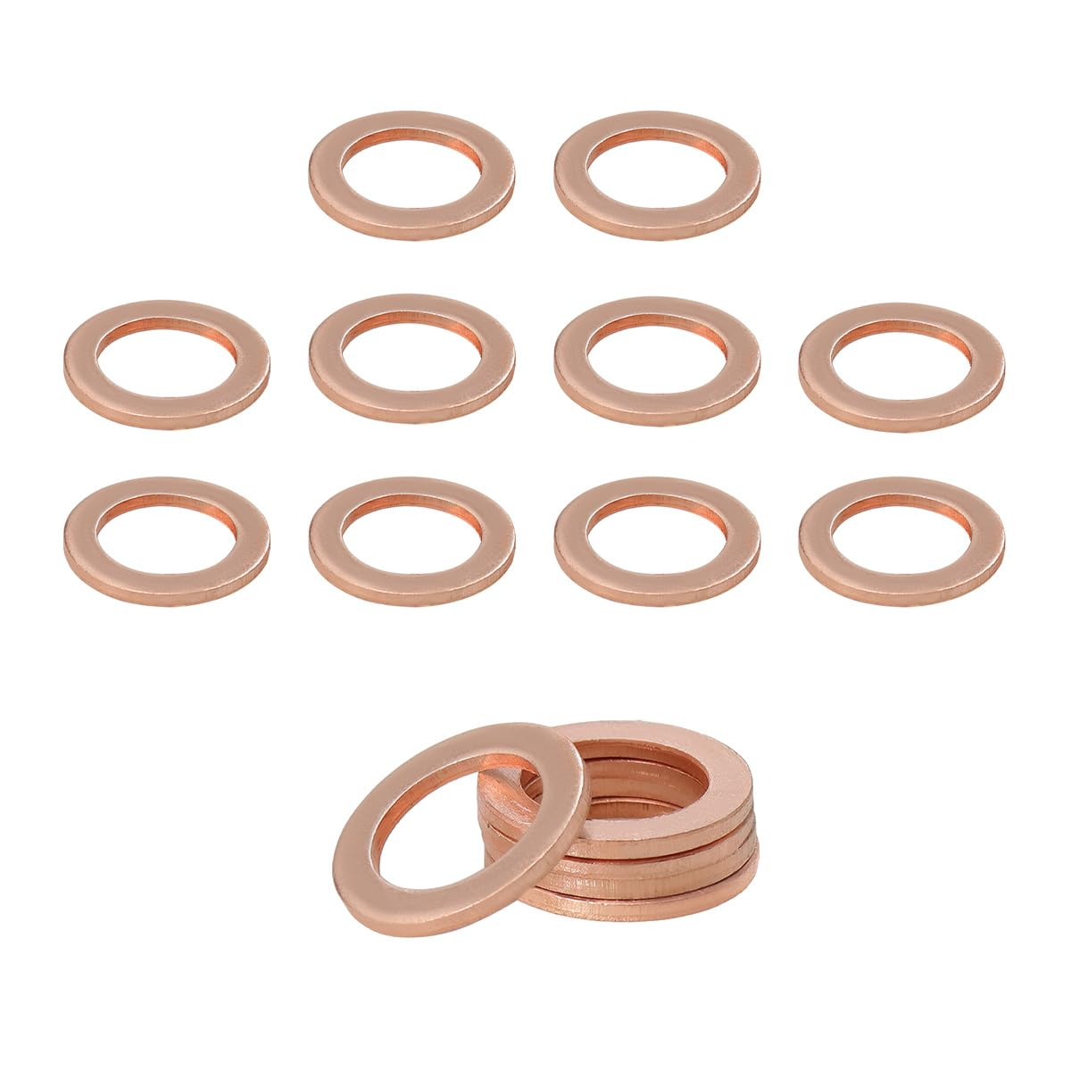 Povtii 15PCS Oil Drain Plug Gasket, 14Mm Copper Oil Crush Washer Compatible with OEM PN Part 007603-014106, Car Accessories for Oil Drain Plug Washer Gaskets Seals Replacement image number 3