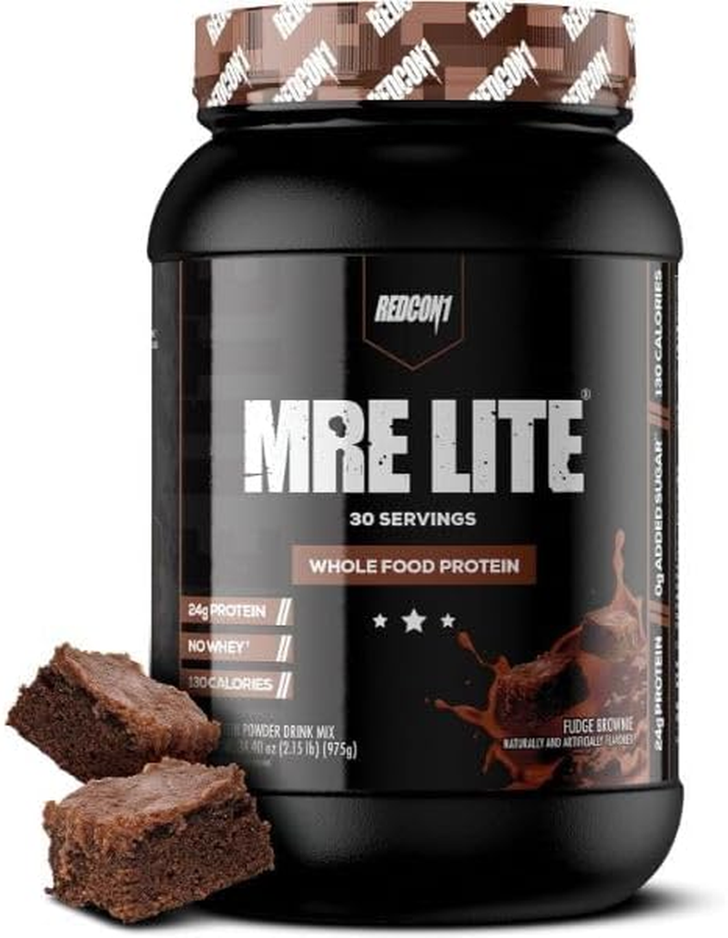 Redcon1 MRE Lite Whole Food Fudge Brownie Protein Powder 30 Servings image number 1