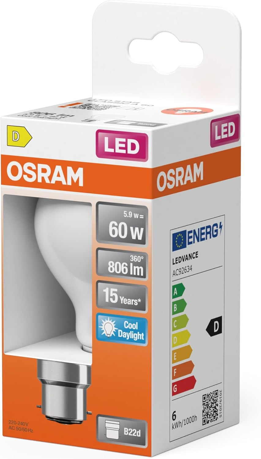 OSRAM LED Retrofit Classic a 5.9 W 865 Frosted B22D image number 1