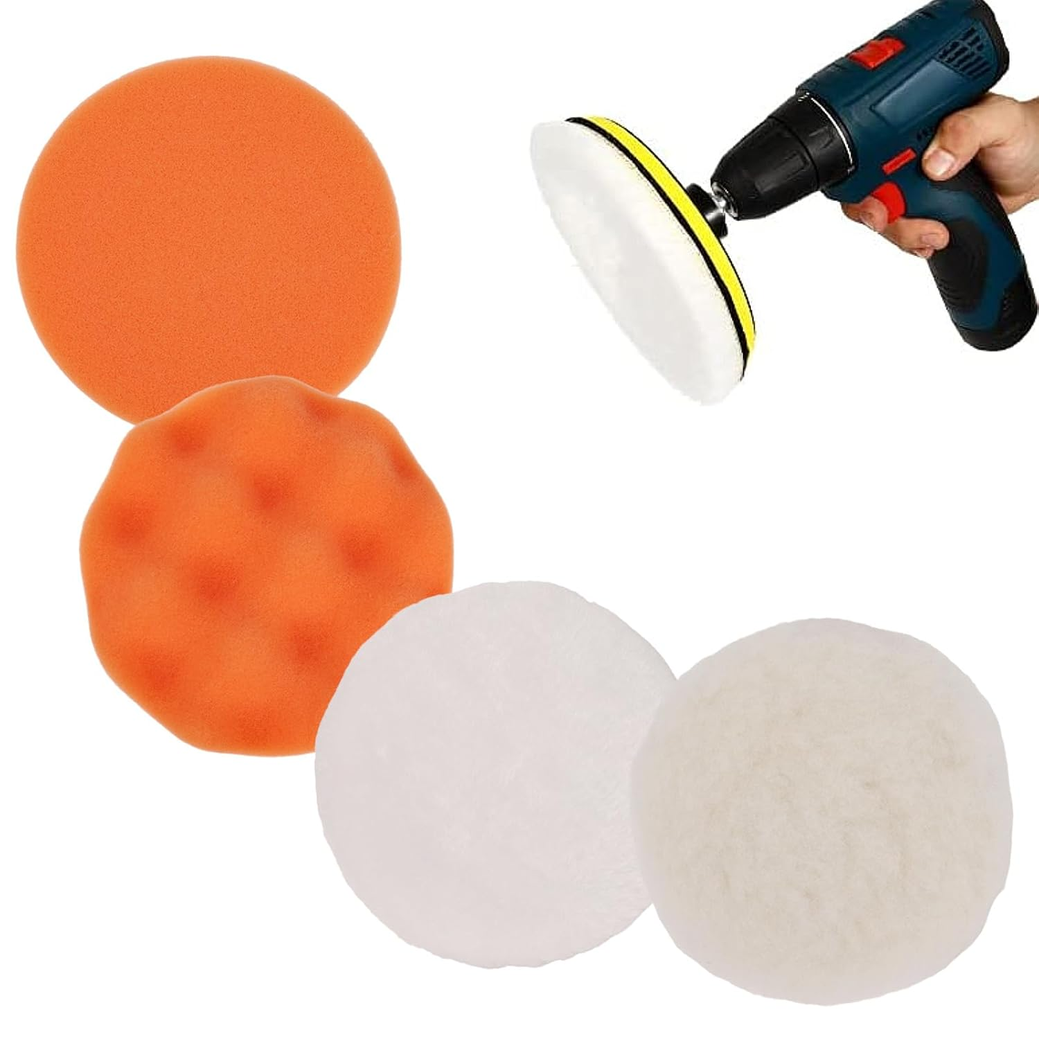4-Piece Car Polishing Pad,Suitable for 6 Inch Back Plate Compound Polishing Cutter,Buffing Pads and Polishing Pad for Car Polisher