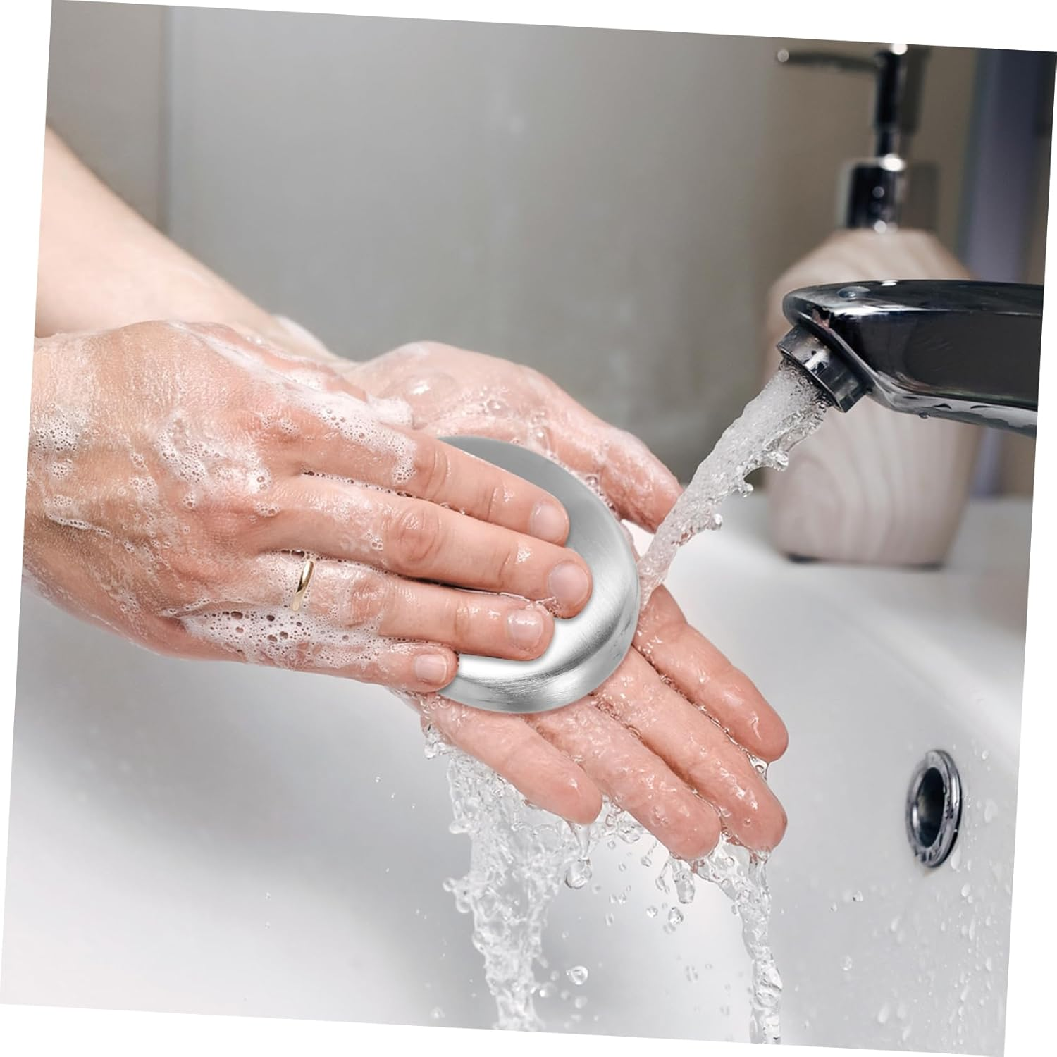 FONDOTIN Stainless Steel Soap Bar Odor Remover for Hands Odor Absorber Soap for Cooking for Home image number 2