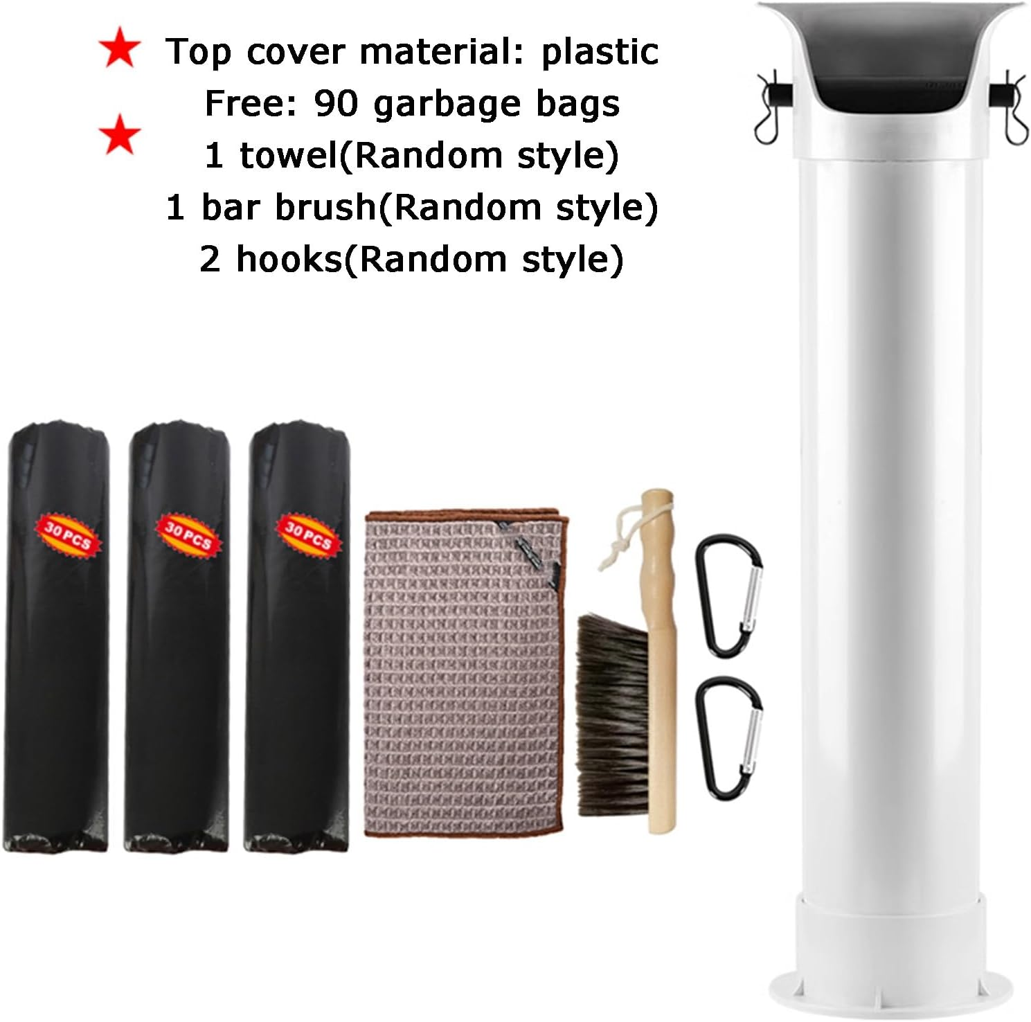 Coffee Grounds Knock Box, Floor Standing Espresso Bin,With Towel and 90 Garbage Bags, for Teahouse Household(Black) image number 6