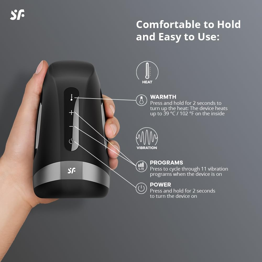 Satisfyer Men Vibration Heat, Black