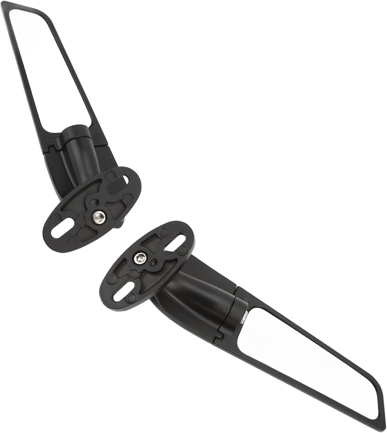 2Pcs Motorcycle Mirrors, Rear View Side Mirrors, Adjustable Rotating Wind Wing Mirror Left Right Side for Ninja 250 300 H2 H4 image number 4