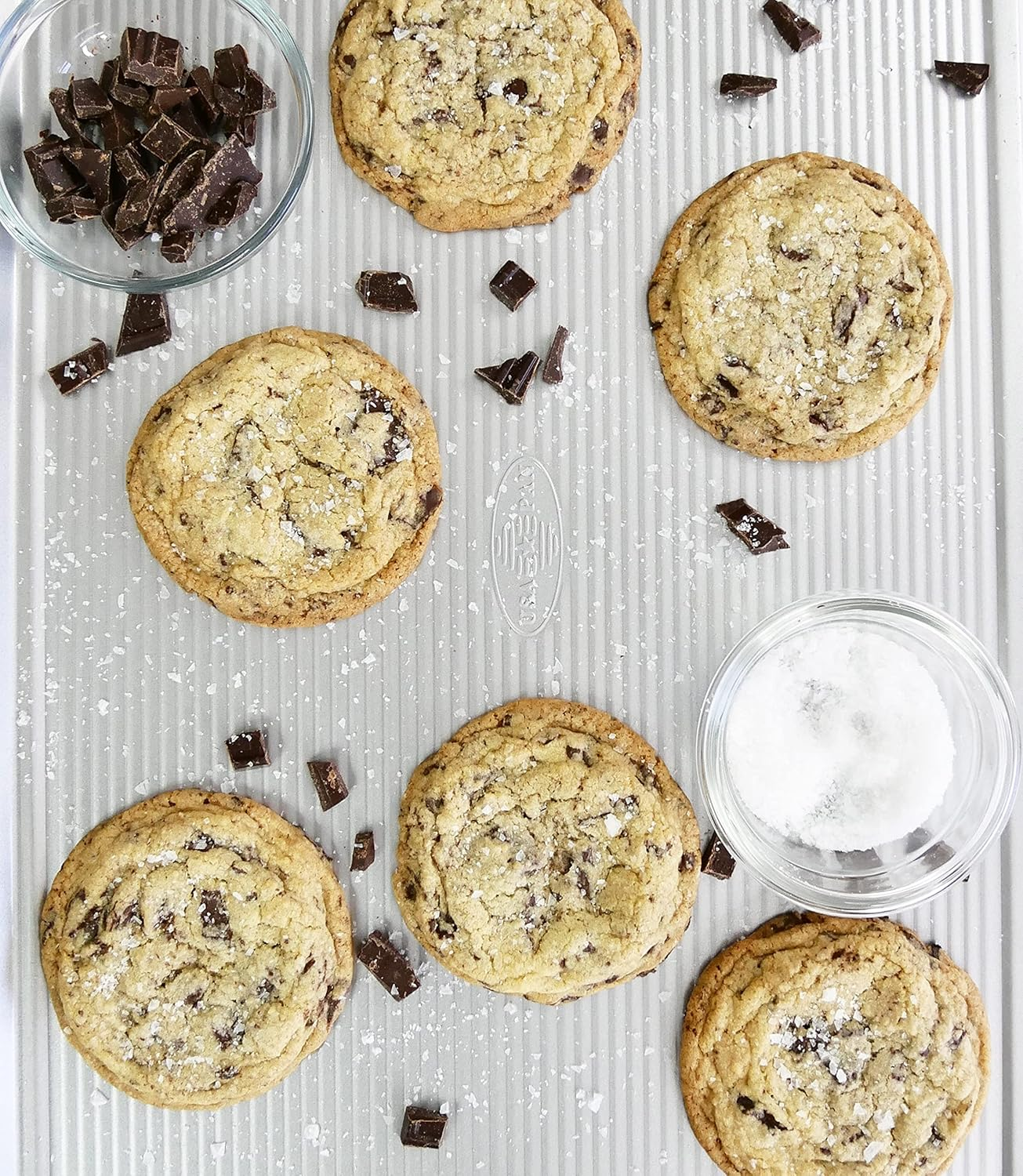 USA Pan Bakeware Cookie Sheet, Warp Resistant Nonstick Baking Pan, Made in the USA from Aluminized Steel, Large Set of 2 image number 4