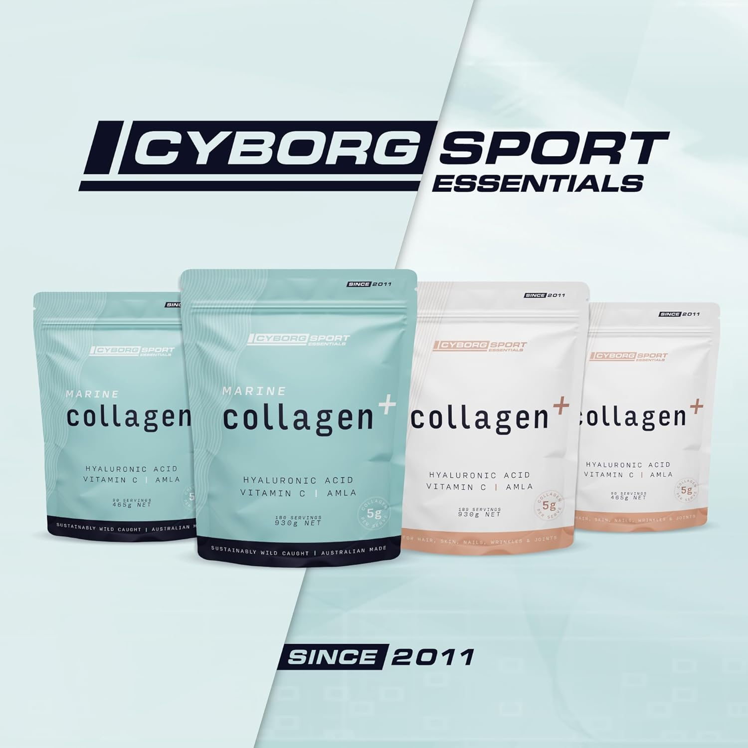 MARINE COLLAGEN plus Hyaluronic Acid Powder 465G - 90 Servings - Pure Australian Ocean Collagen - Wild Caught - Beauty - Hair - Skin - Nails - Joint Supplement with Hyaluronic Acid - Vitamin C - Amla Extract image number 2