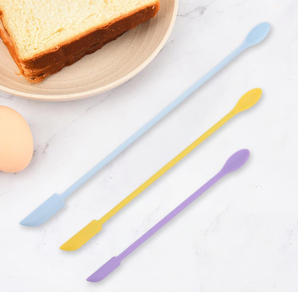 3-Pcs Mini Silicone Spatula Set - Small Skinny Scraper Tool for Jars, Bottles, Makeup & Kitchen - Get Every Last Drop of Lotion, Foundation, Peanut Butter, Jam - Flexible, Dishwasher Safe, Bpa-Free image number 1
