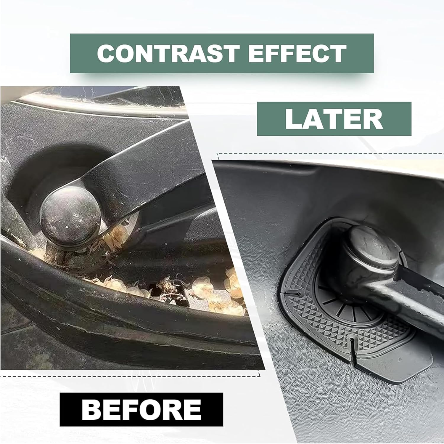 2PCS Silicone Windshield Wiper Arm Hole Protector Cover,Front Wiper Protective Guards Prevents Blockage,Wiper Dust Jacket Anti-Leaf Universal for Most Cars,Auto Exterior Accessories image number 2