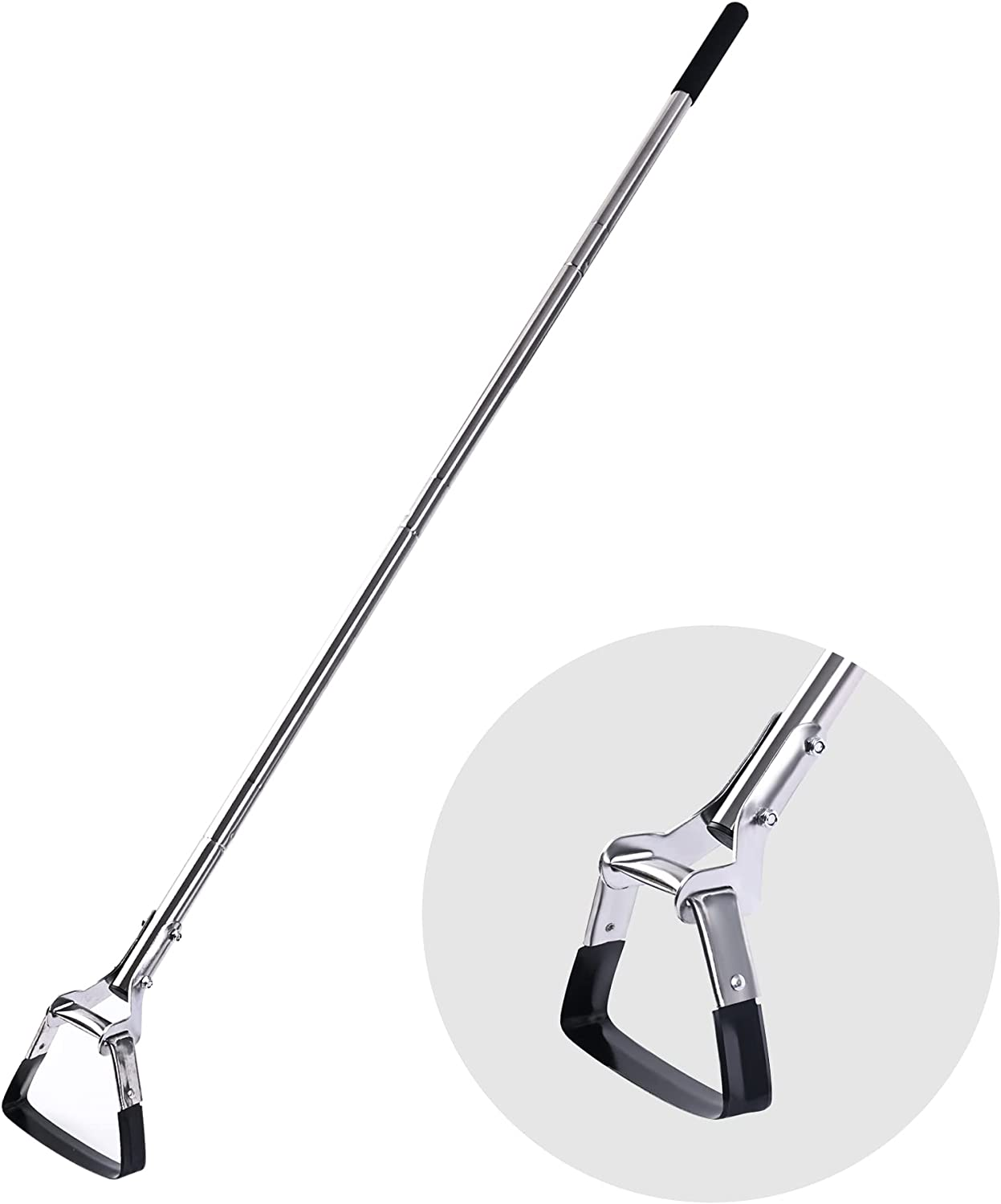 BARAYSTUS Garden Hoe for Weeding Long Handle Hula Hoe Stirrup Hoe Garden Tool Stainless Steel Poles Adjustable Long Handle Weeding Hoe, 55.9 INCH image number 3